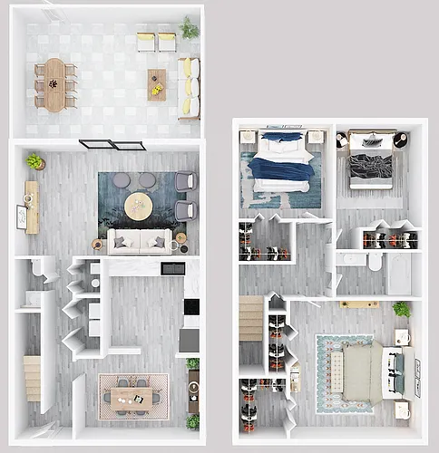 Floor plan Three Bedroom 1.5 Bath TH