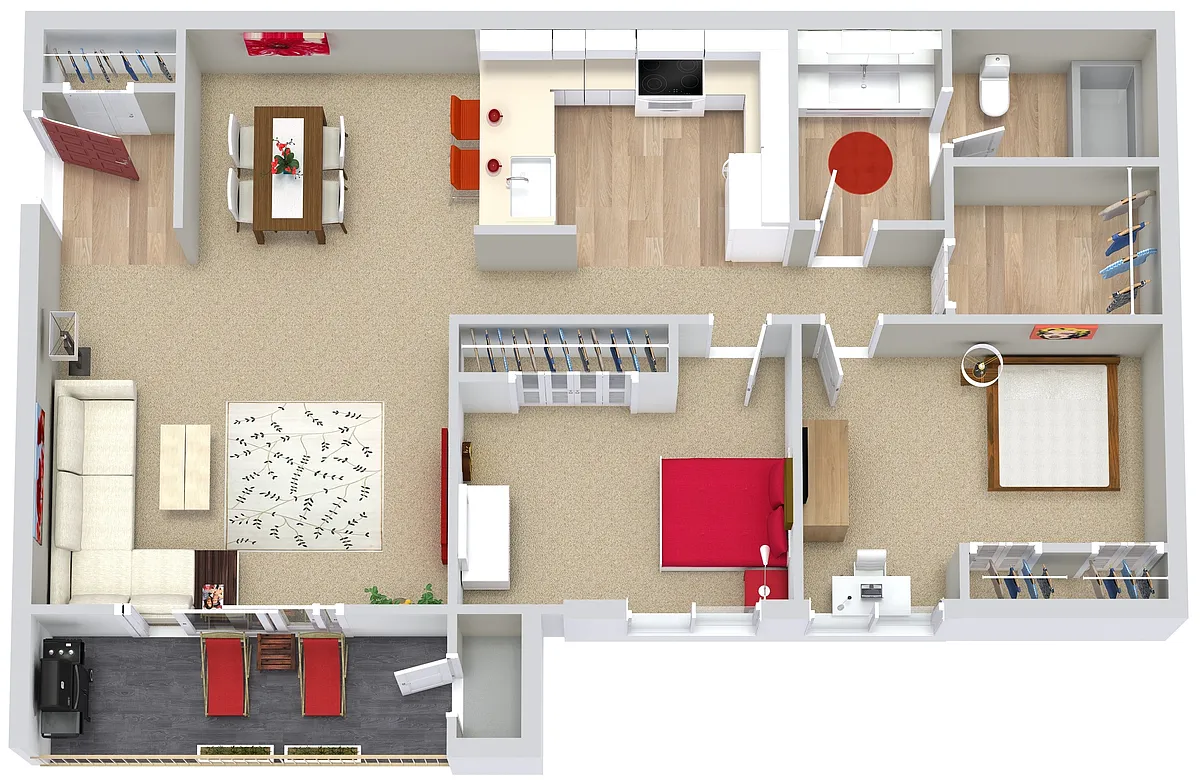 Floor plan 2 Beds | 1 Bath