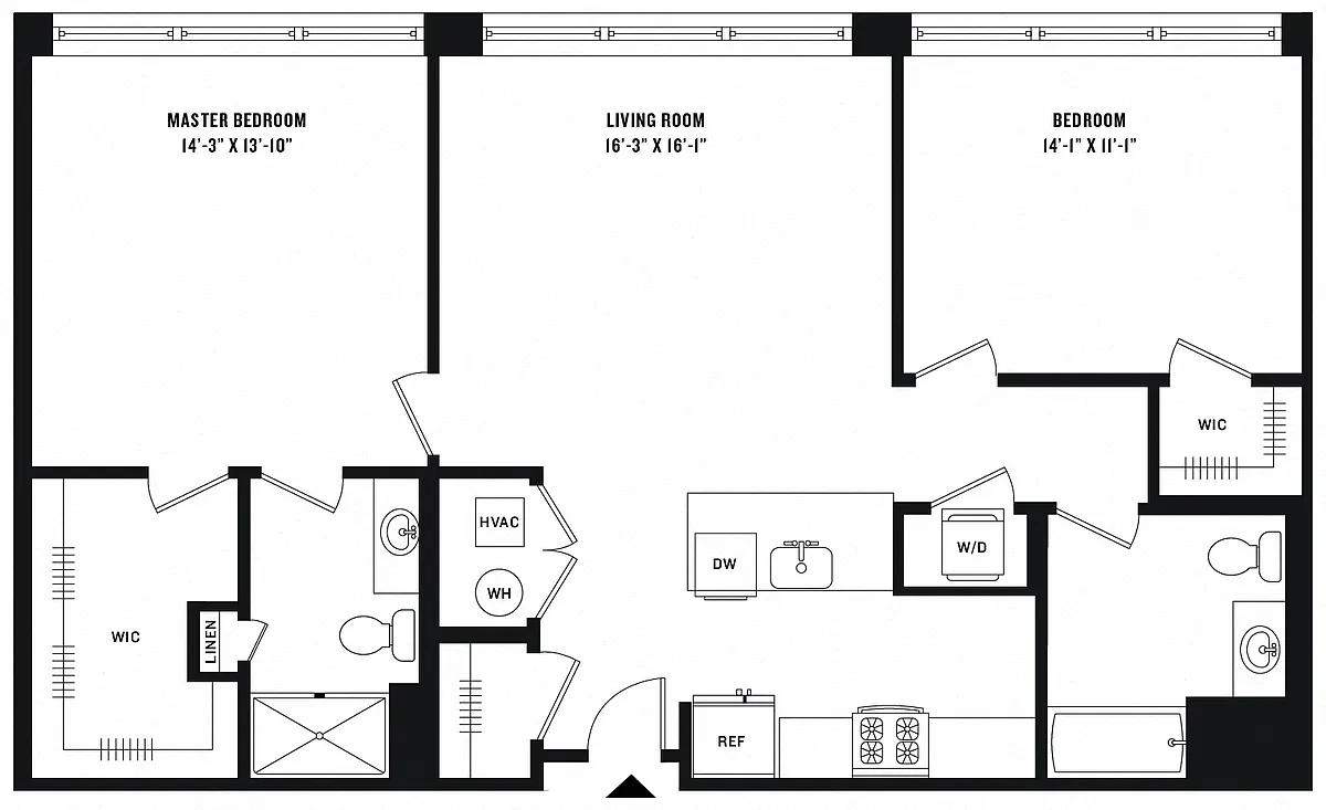 Floor plan 2 Bed/2 Bath (UB-01.2)