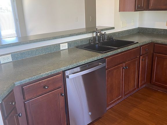 Kitchen over looks den