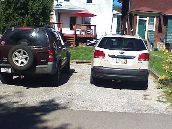 Offstreet parking for 3 cars