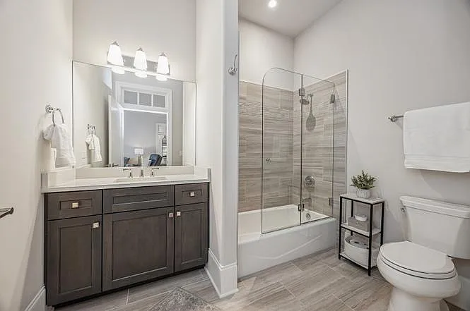 No Glass Door in this 2nd Bathroom.