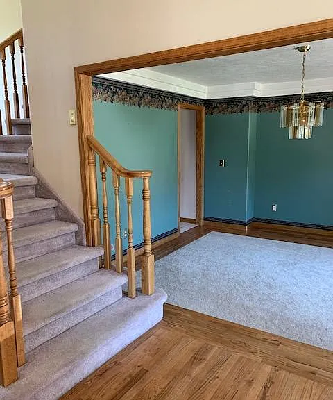 View of formal dining room from entry