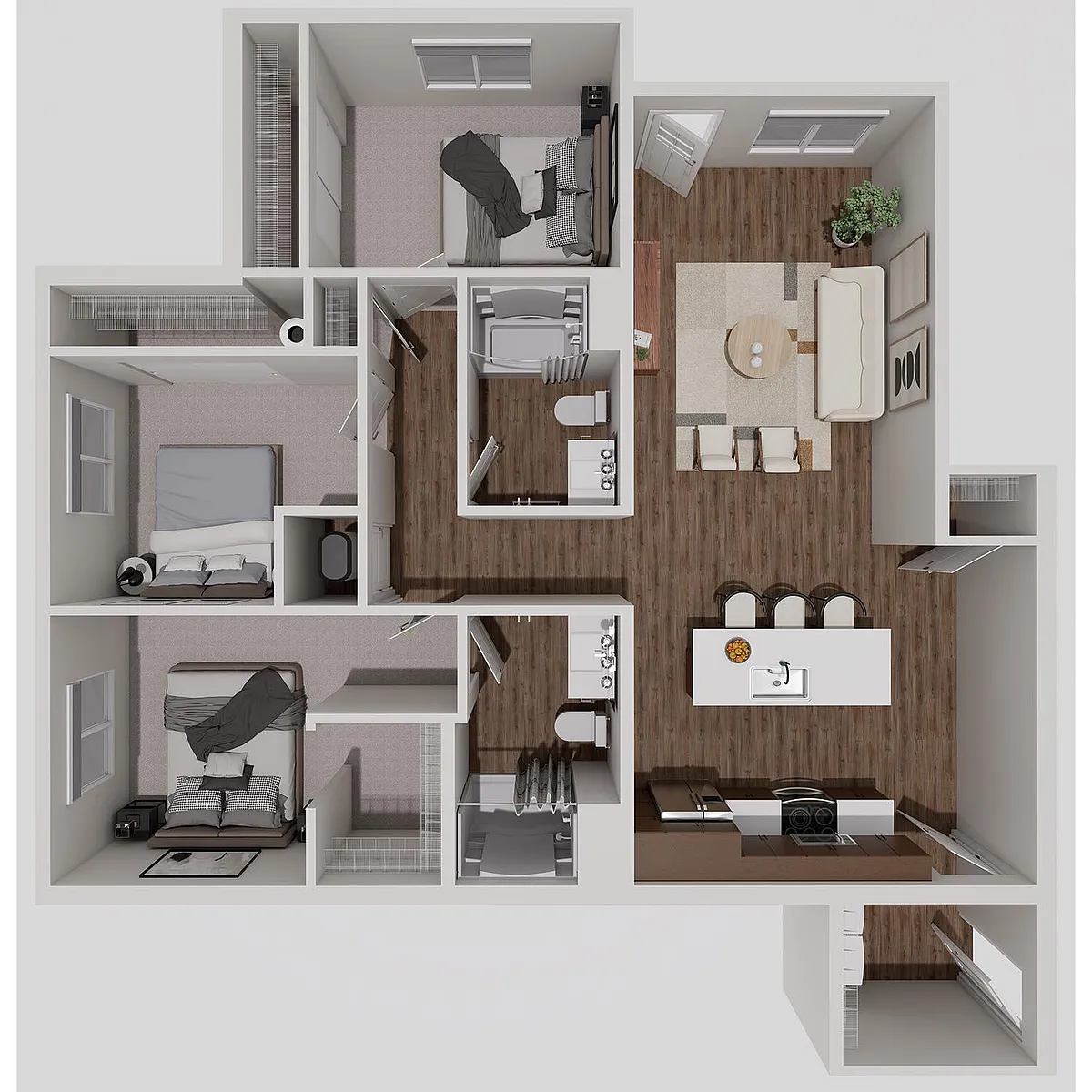 Floor plan F1 First Floor 3 Bedroom with Garage
