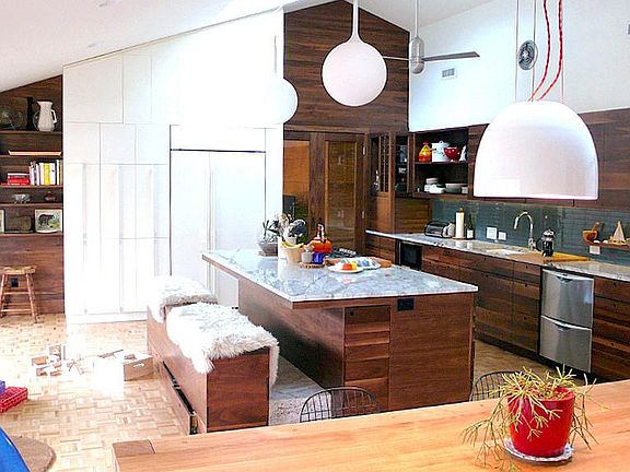 Built-in Sub-Zero fridge and lots of storage