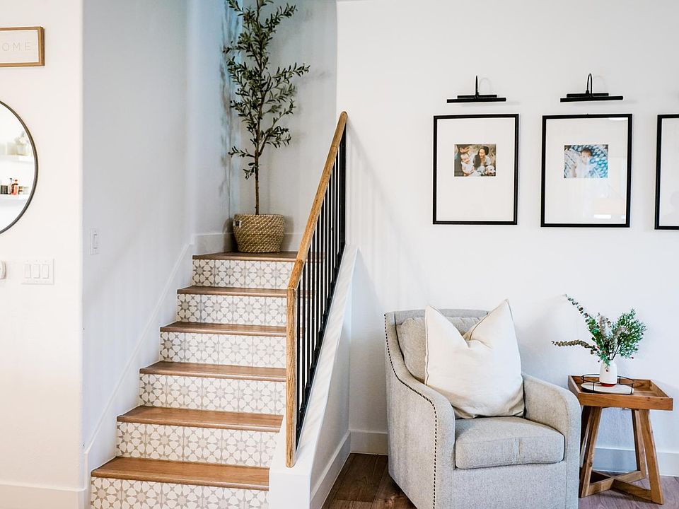 Custom tile work on the stair risers for an elegant and charming touch.