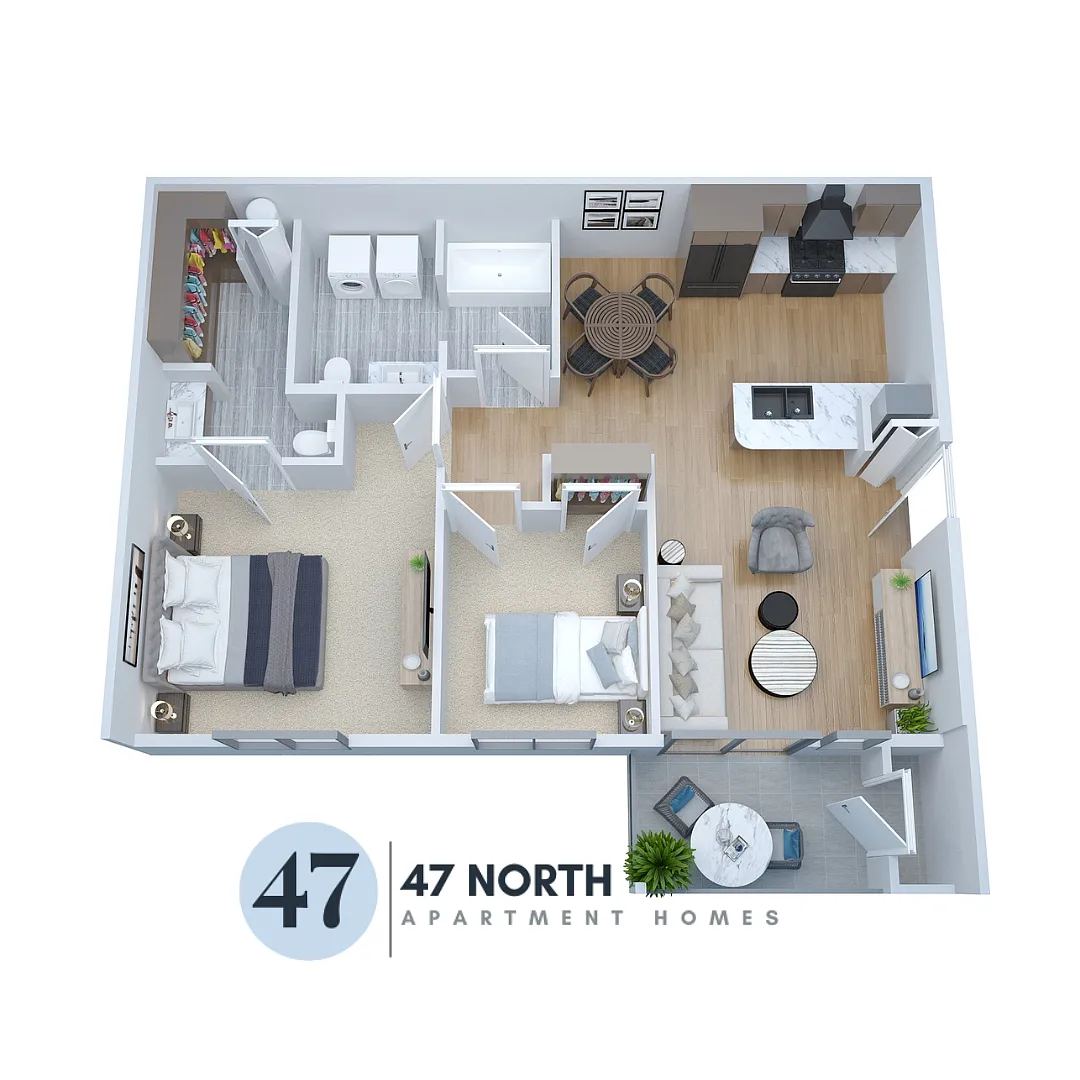 Floor plan 2 Bed 1 Bath
