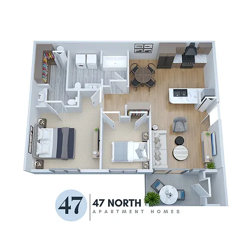Floor plan 2 Bed 1 Bath