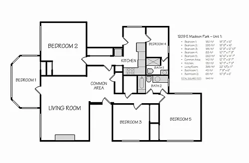 Floor plan Five Bedroom