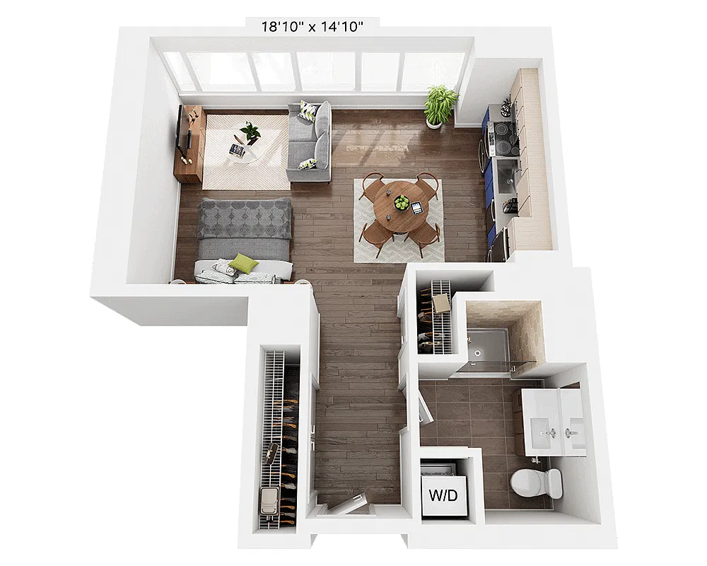 Floor plan Studio E1GG
