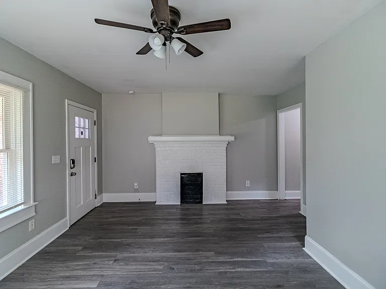 Living area with fireplace