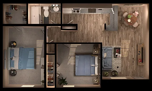 Floor plan 2 bed/1 bath