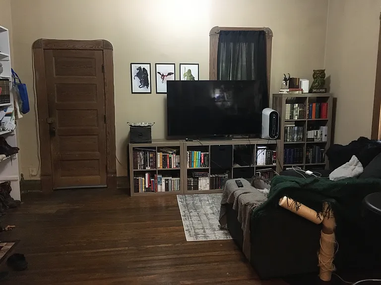 Living room and entry door