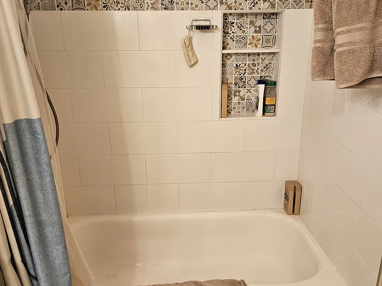 Updated shower with inset