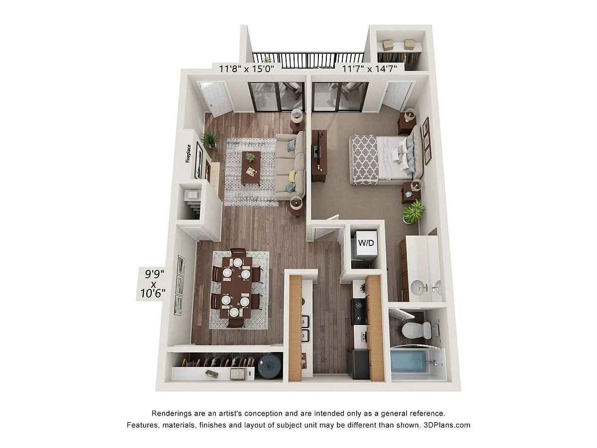 Floor plan 1 Bed 1 Bath