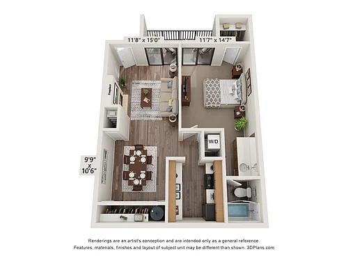 Floor plan 1 Bed 1 Bath