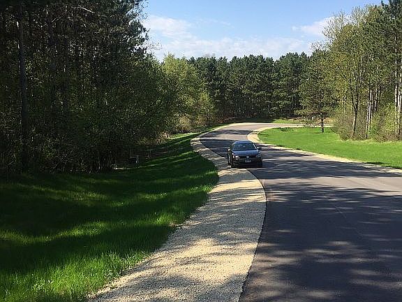 Newly paved road. 
