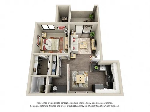 Floor plan 1 Bedroom Apartment Near ASU Tempe