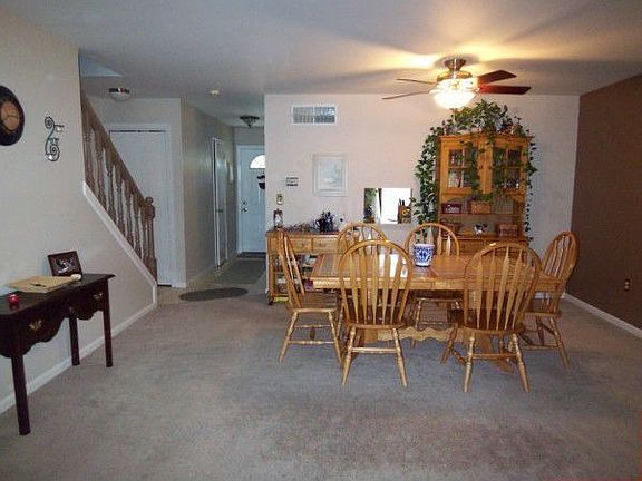 Open floor plan with dining area