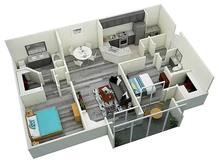 Floor plan Vetra Research Park Two Bedroom
