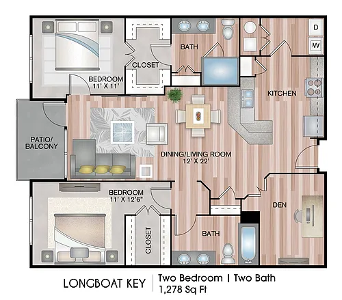 Floor plan Longboat Key with Den