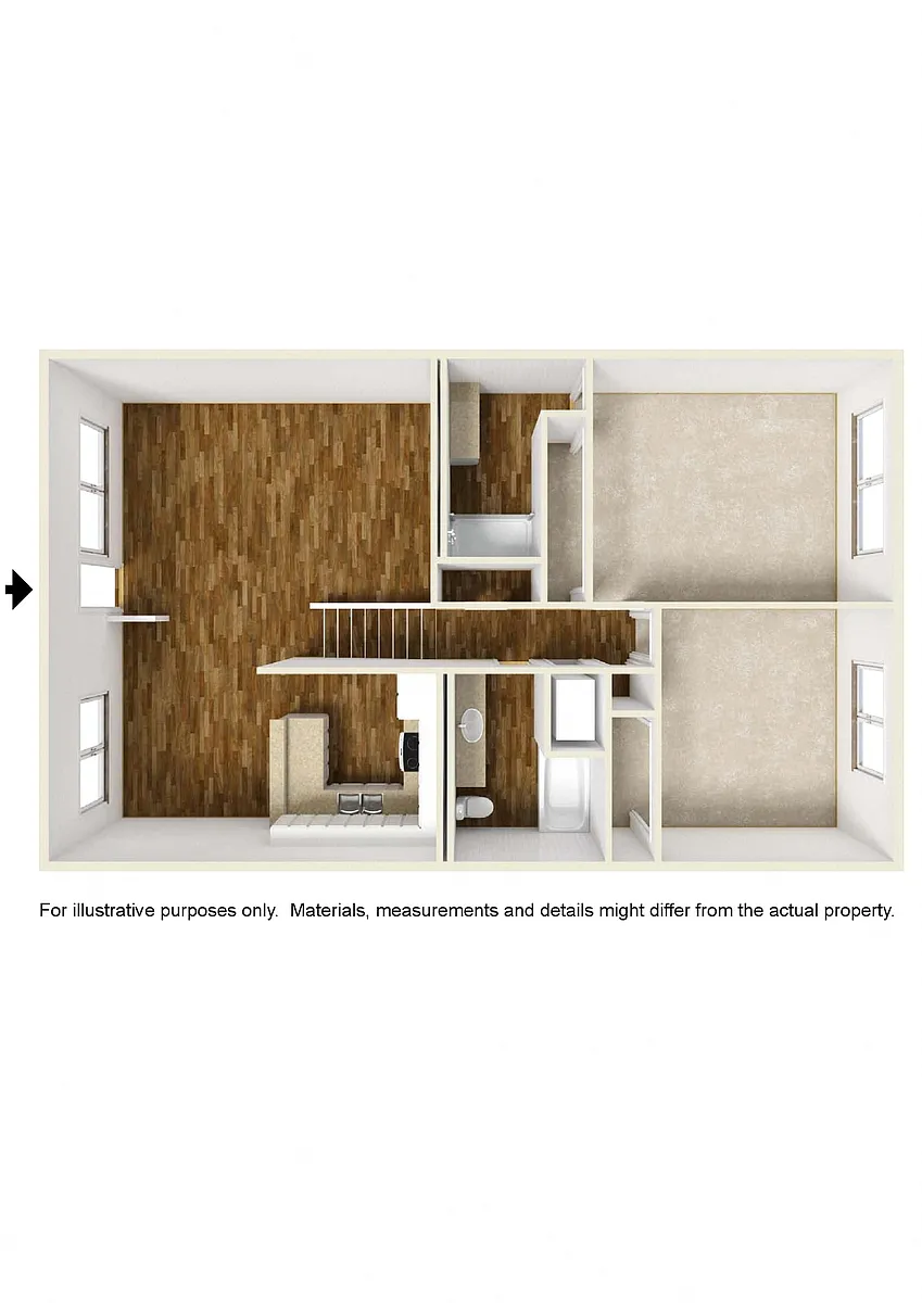 Floor plan 2 Bedrooms 2 Bathroom Plan C