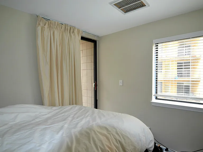 Primary bedroom with large closet and neutral finishes