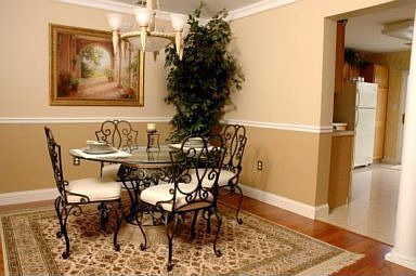 Formal Dining Room w/decorative moldings