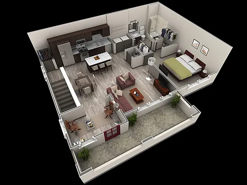 Floor plan 1 BR Grand Overlook
