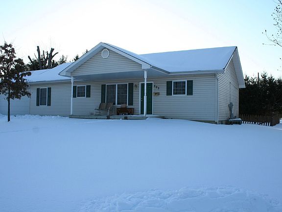 Exterior on a snowy day