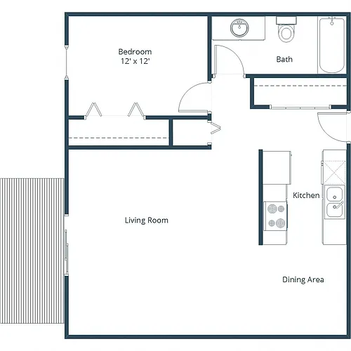 Floor plan One Bedroom 11A