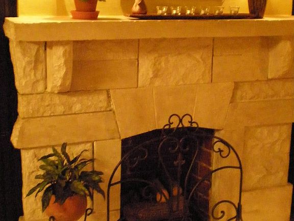 NATURAL LIMESTONE FIREPLACE