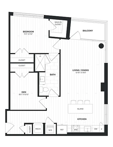 Floor plan 01BRD-03 Den