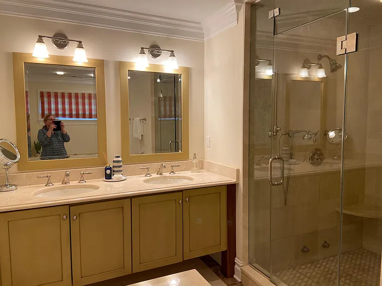 Master bath - large steam shower; double sinks.