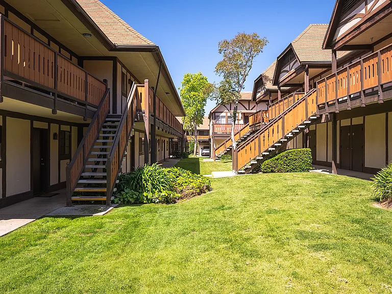 Apartment building with stairs