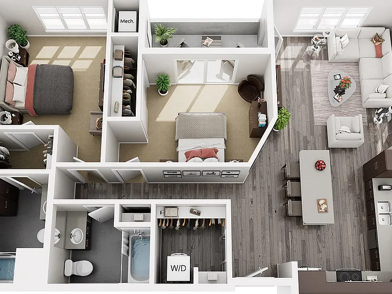 Floor Plan D3 | 22 Slate | Apartments in Madison, WI Floor Plan D3 | 22 Slate | Apartments in Madison, WI