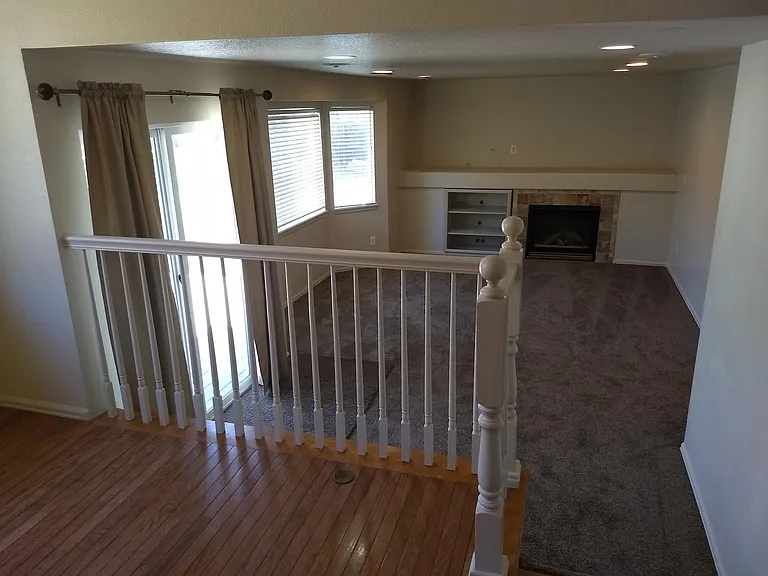 view from kitchen to living room
