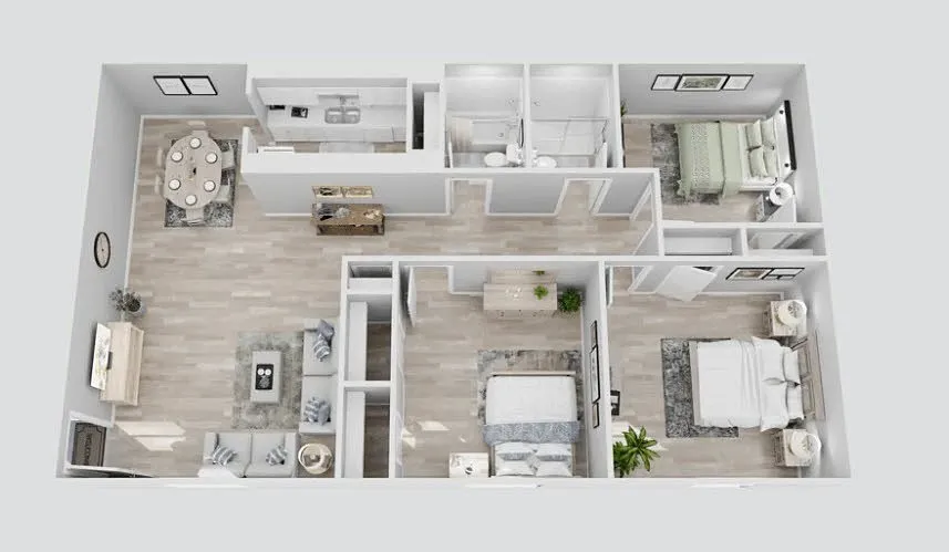 Floor plan 3 Bedroom 2 Bath