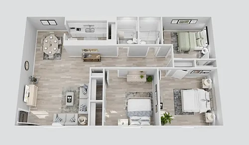 Floor plan 3 Bedroom 2 Bath