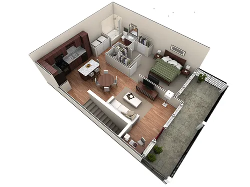 Floor plan 1 BR Designer Overlook