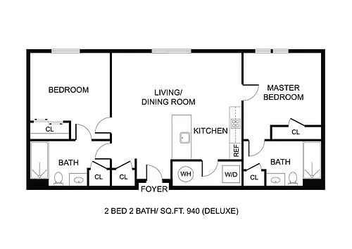 Floor plan Two Bed Deluxe