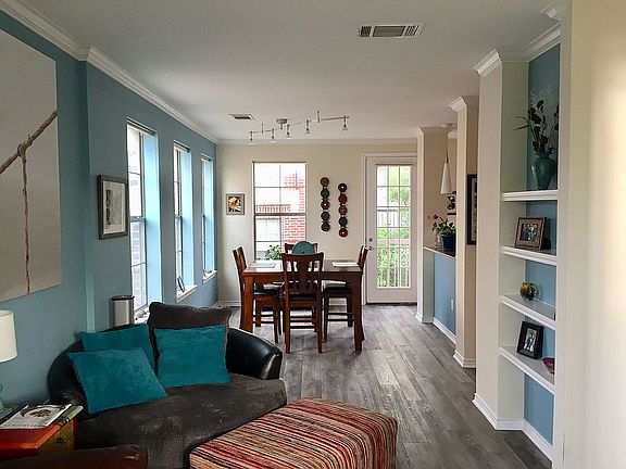 Living and dining areas