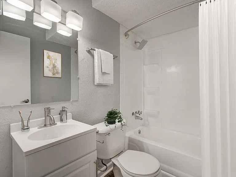 Elevate your lifestyle at Crossings @ 501 Apartments with modern bathrooms that combine style and functionality. Enjoy sleek finishes, ample storage, and a serene atmosphere. Schedule a tour today and see your new home!