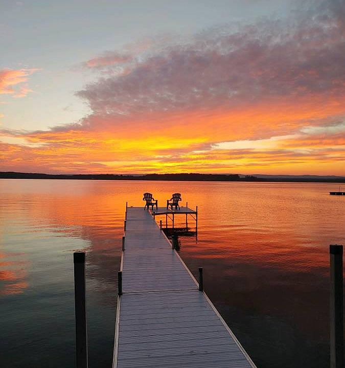 Beautiful sunset views off the dock when in season.