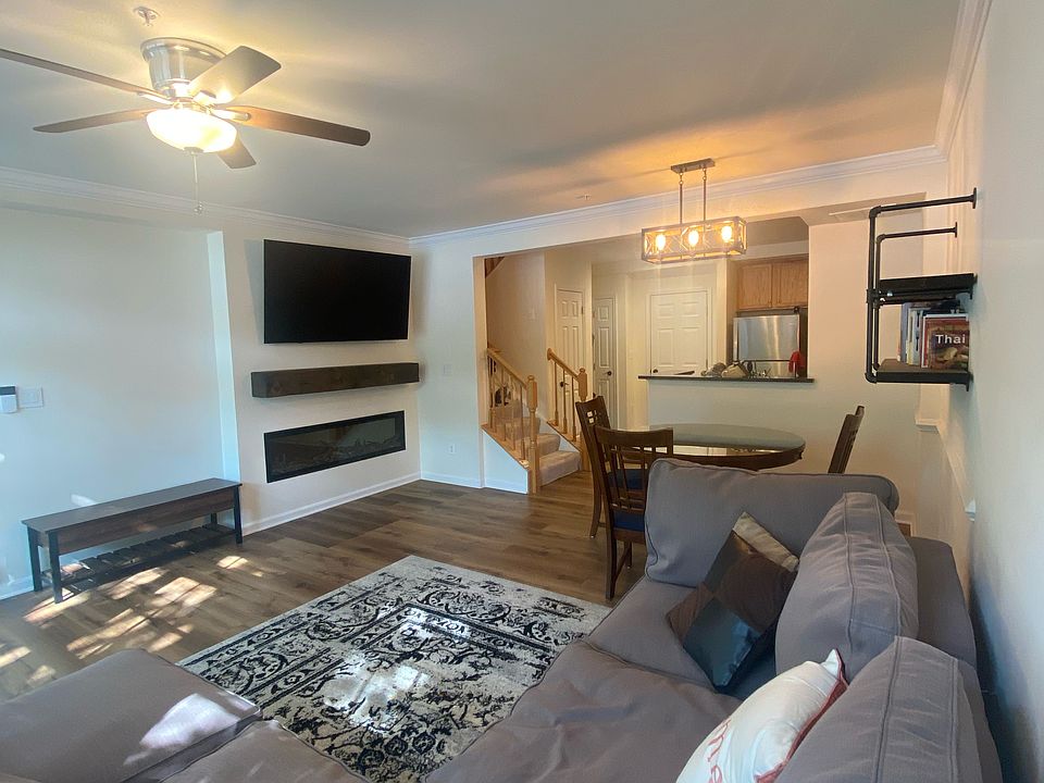 Living Room/Dining Room with electric fireplace