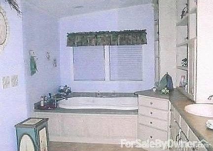 Master Bathroom : Jacuzzi bath tub with his/her sinks and stall shower.