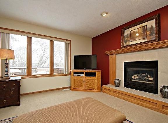 The back of this home is very private, with sheltered by mature trees.