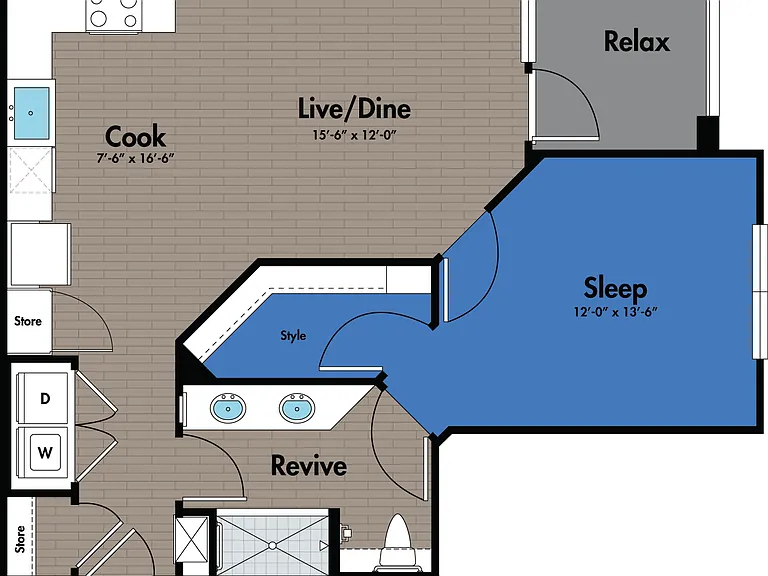 Azure City Living - B1 - 2 Beds - 2 Baths - 1040 Sq. ft.