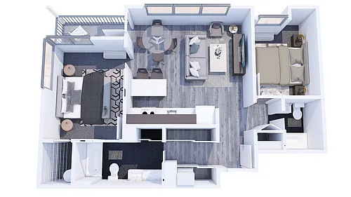 Floor plan Two Bed Two Bath C