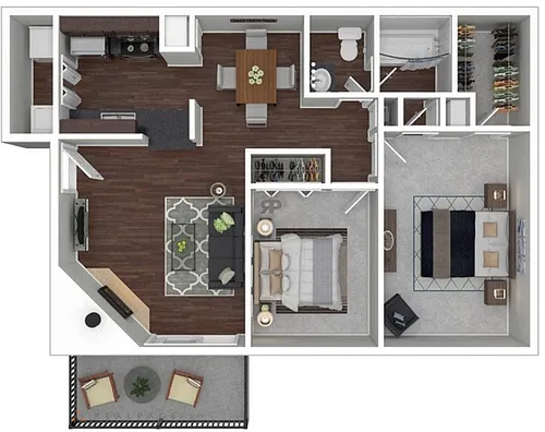 Floor plan Two Bedroom One Bath